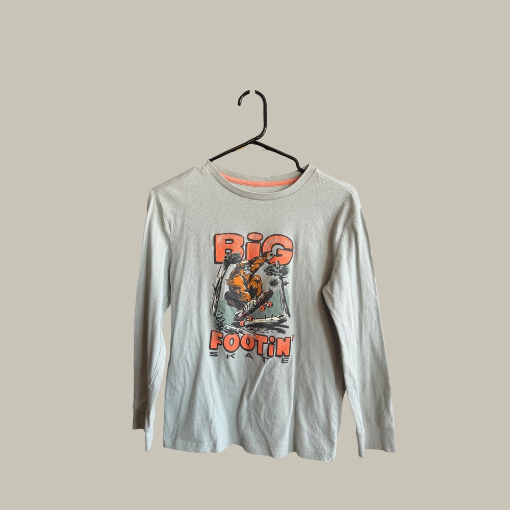 Sonoma Goods For Life Boys Big Footin Skate Graphic Long Sleeve Tee Sage M 10/12